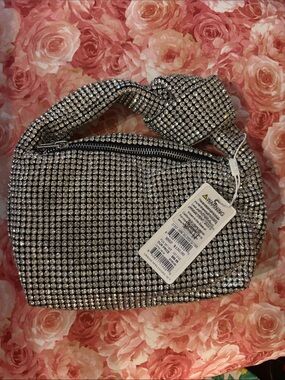 Rhinestone Evening Bag - Silver Sparkle
